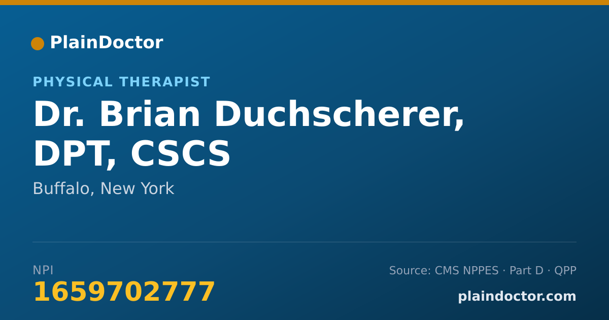 Shareable card for Brian Duchscherer, DPT, CSCS - Physical Therapist, Buffalo, NY