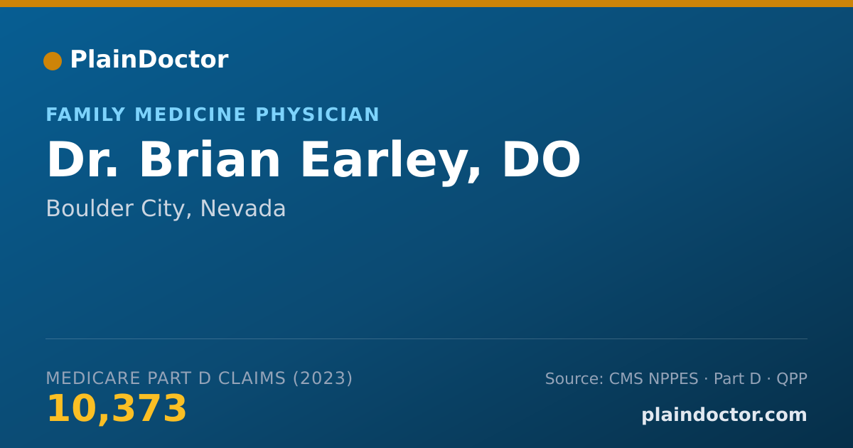 Shareable card for Brian Earley, DO - Family Medicine Physician, Boulder City, NV