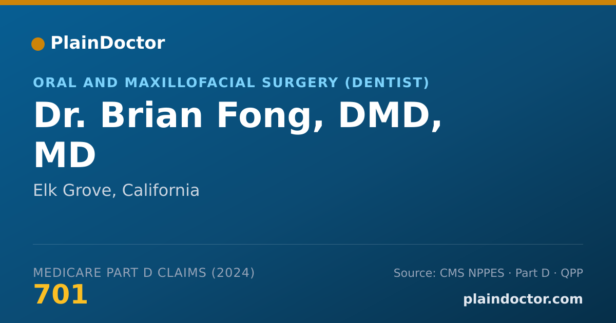 Shareable card for Brian Fong, DMD, MD - Oral and Maxillofacial Surgery (Dentist), Elk Grove, CA