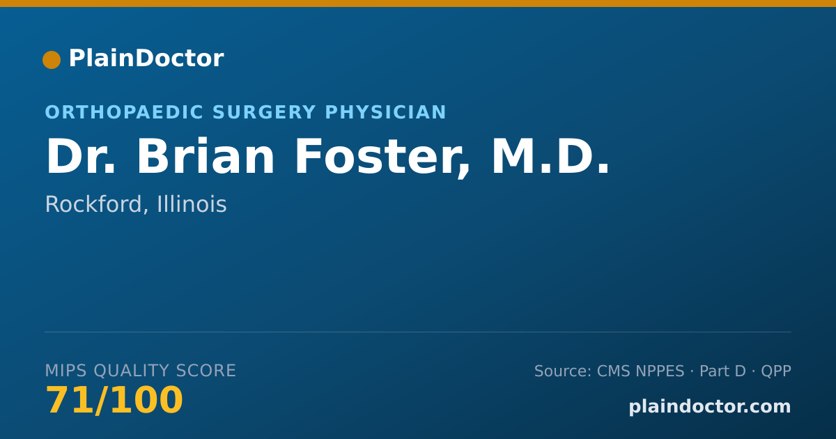 Shareable card for Brian Foster, M.D. - Orthopaedic Surgery Physician, Rockford, IL