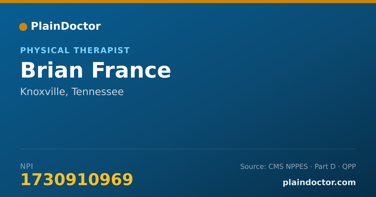 Shareable card for Brian France - Physical Therapist, Knoxville, TN
