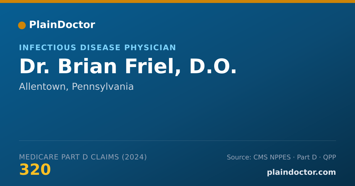 Shareable card for Brian Friel, D.O. - Infectious Disease Physician, Allentown, PA