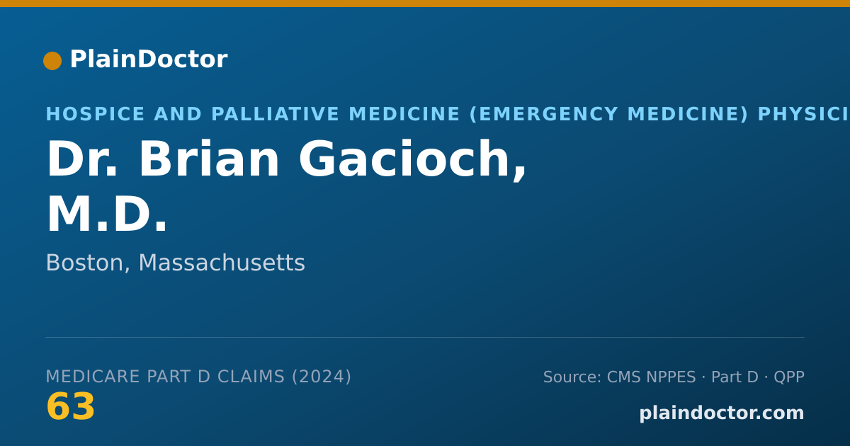 Shareable card for Brian Gacioch, M.D. - Hospice and Palliative Medicine (Emergency Medicine) Physician, Boston, MA