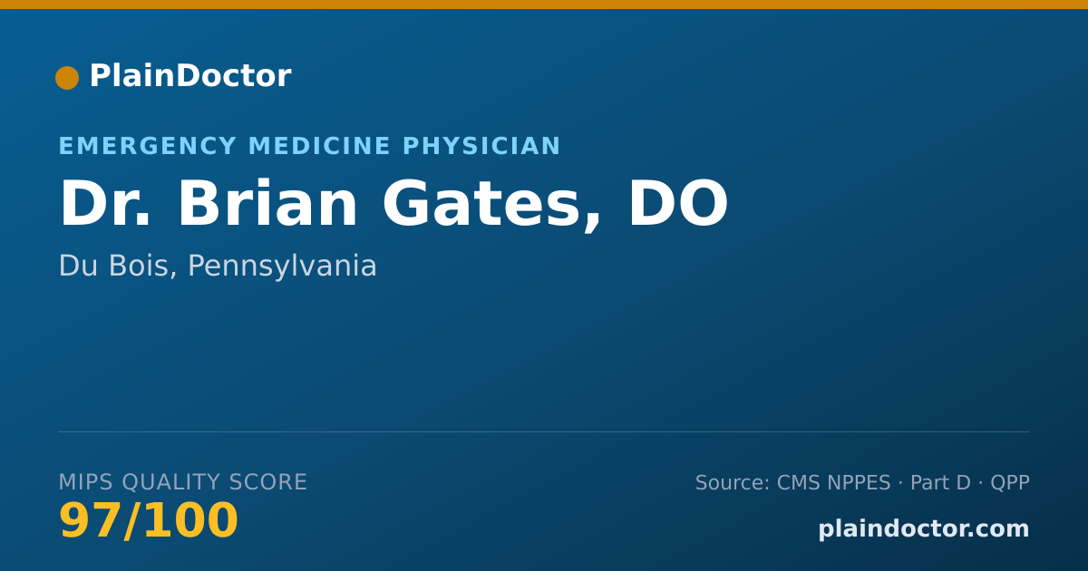 Shareable card for Brian Gates, DO - Emergency Medicine Physician, Du Bois, PA