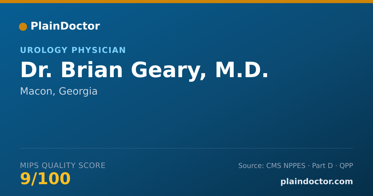 Shareable card for Brian Geary, M.D. - Urology Physician, Macon, GA