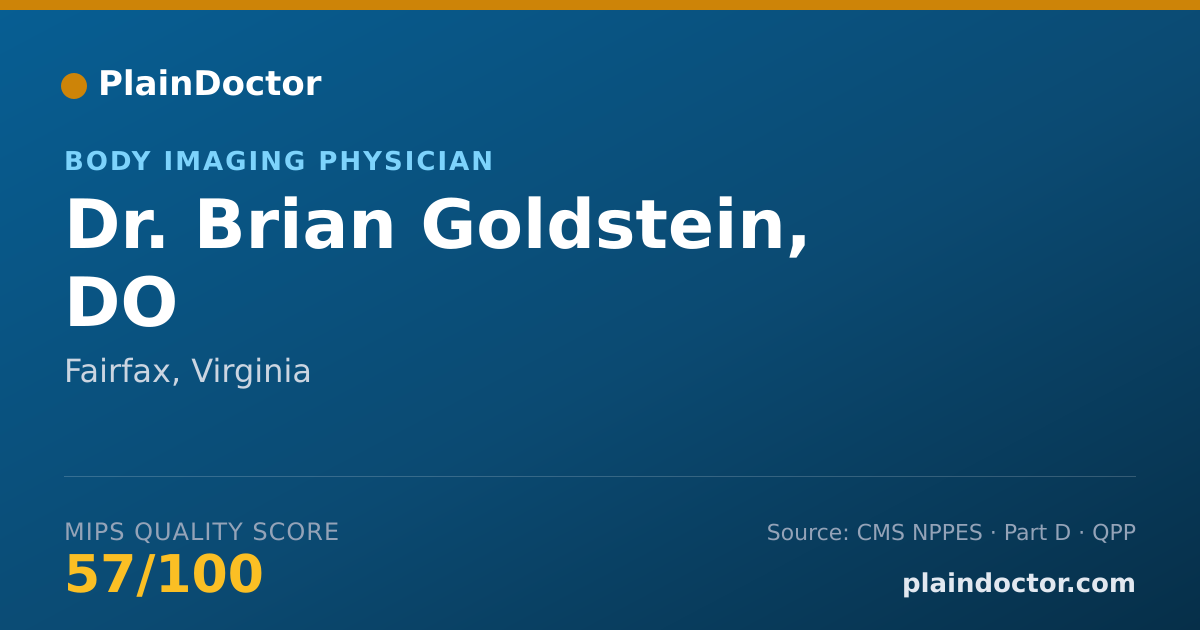 Shareable card for Brian Goldstein, DO - Body Imaging Physician, Fairfax, VA