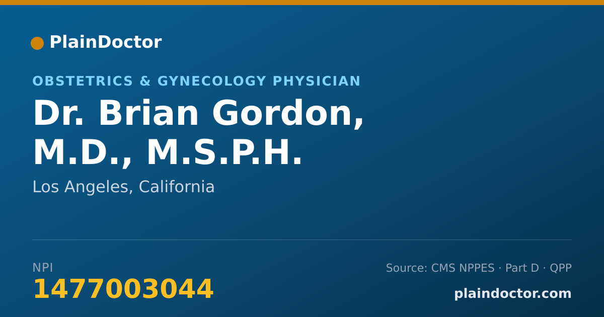Shareable card for Brian Gordon, M.D., M.S.P.H. - Obstetrics & Gynecology Physician, Los Angeles, CA