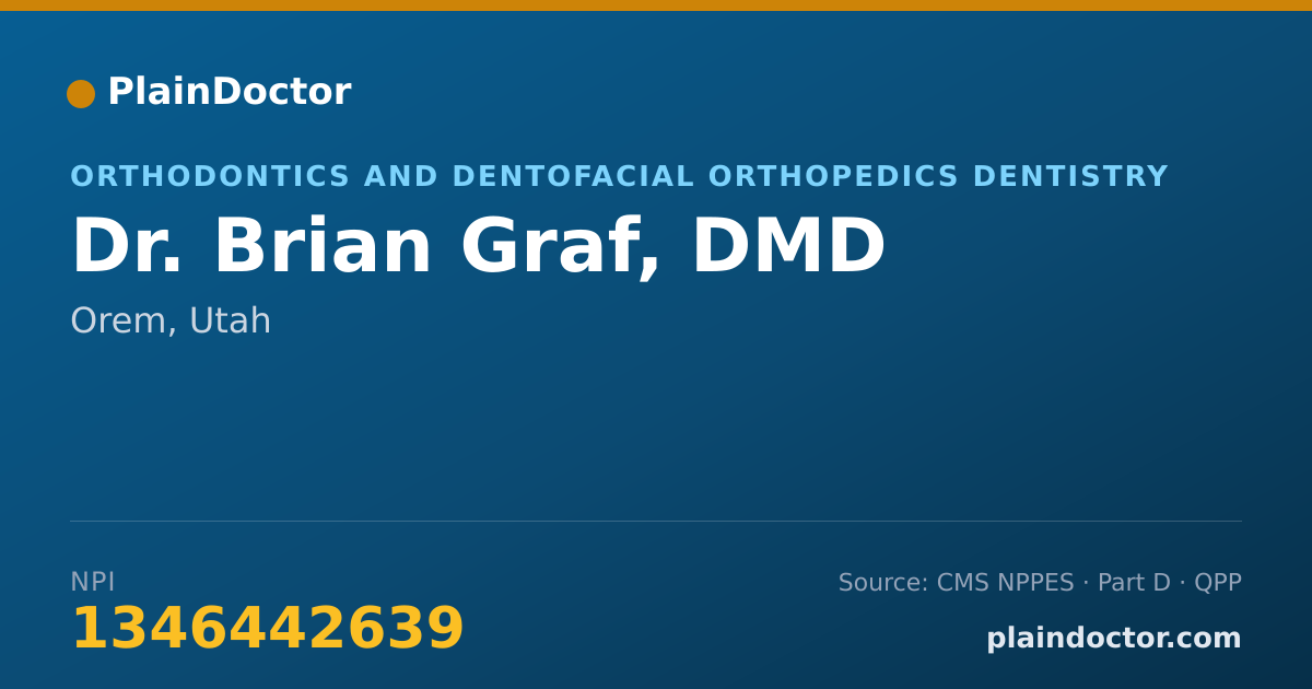 Shareable card for Brian Graf, DMD - Orthodontics and Dentofacial Orthopedics Dentistry, Orem, UT