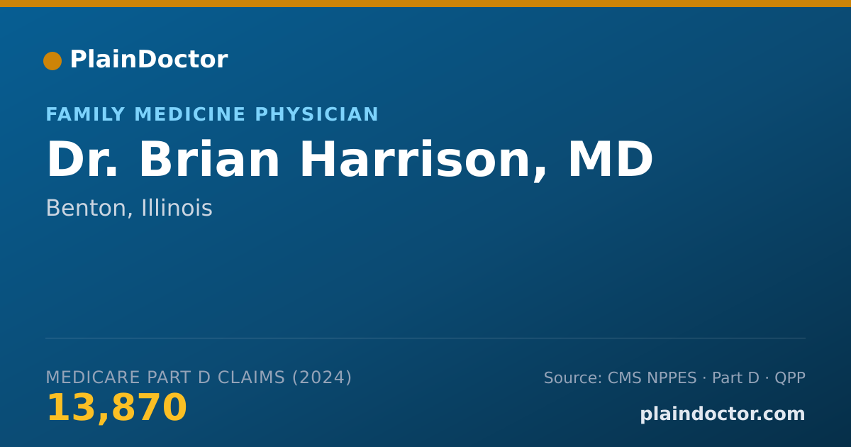 Shareable card for Brian Harrison, MD - Family Medicine Physician, Benton, IL