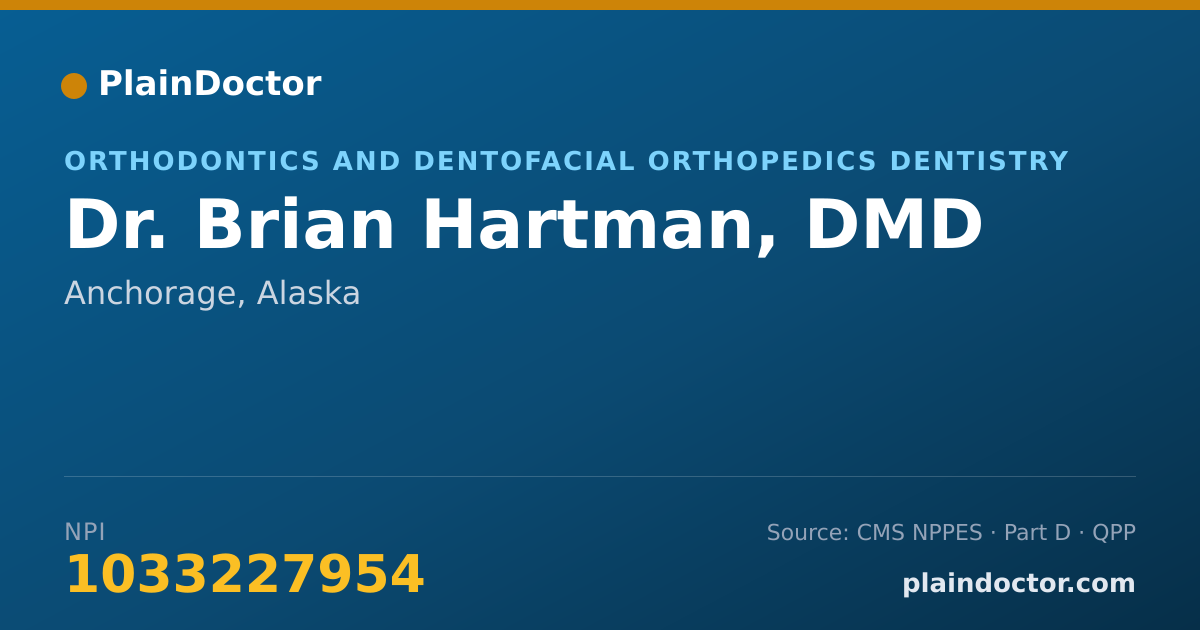 Shareable card for Brian Hartman, DMD - Orthodontics and Dentofacial Orthopedics Dentistry, Anchorage, AK