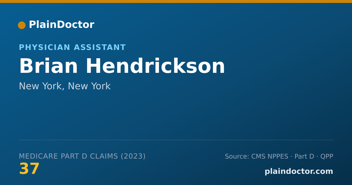 Shareable card for Brian Hendrickson - Physician Assistant, New York, NY