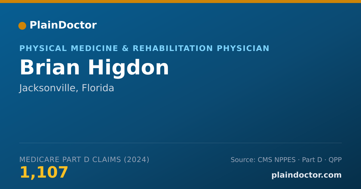Shareable card for Brian Higdon - Physical Medicine & Rehabilitation Physician, Jacksonville, FL