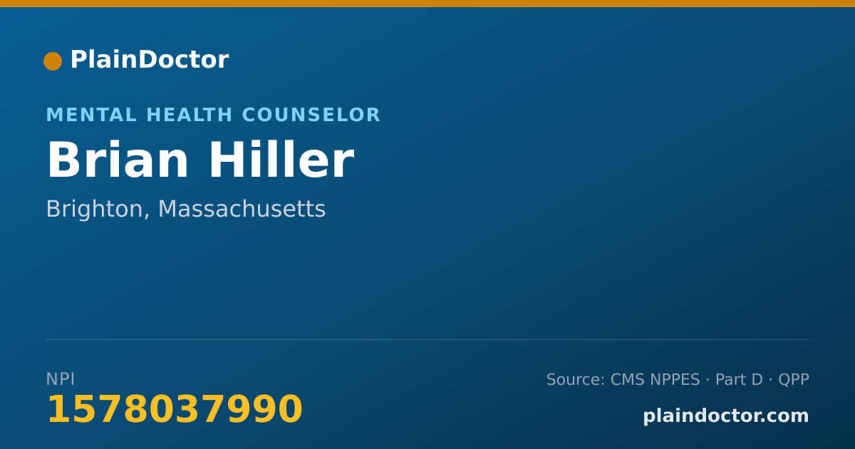 Shareable card for Brian Hiller - Mental Health Counselor, Brighton, MA