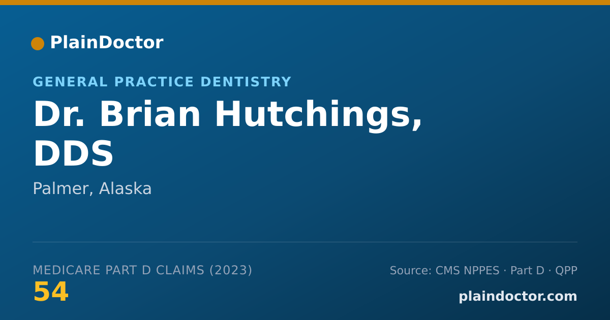 Shareable card for Brian Hutchings, DDS - General Practice Dentistry, Palmer, AK