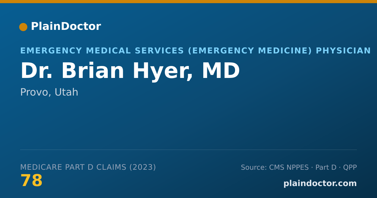 Shareable card for Brian Hyer, MD - Emergency Medical Services (Emergency Medicine) Physician, Provo, UT