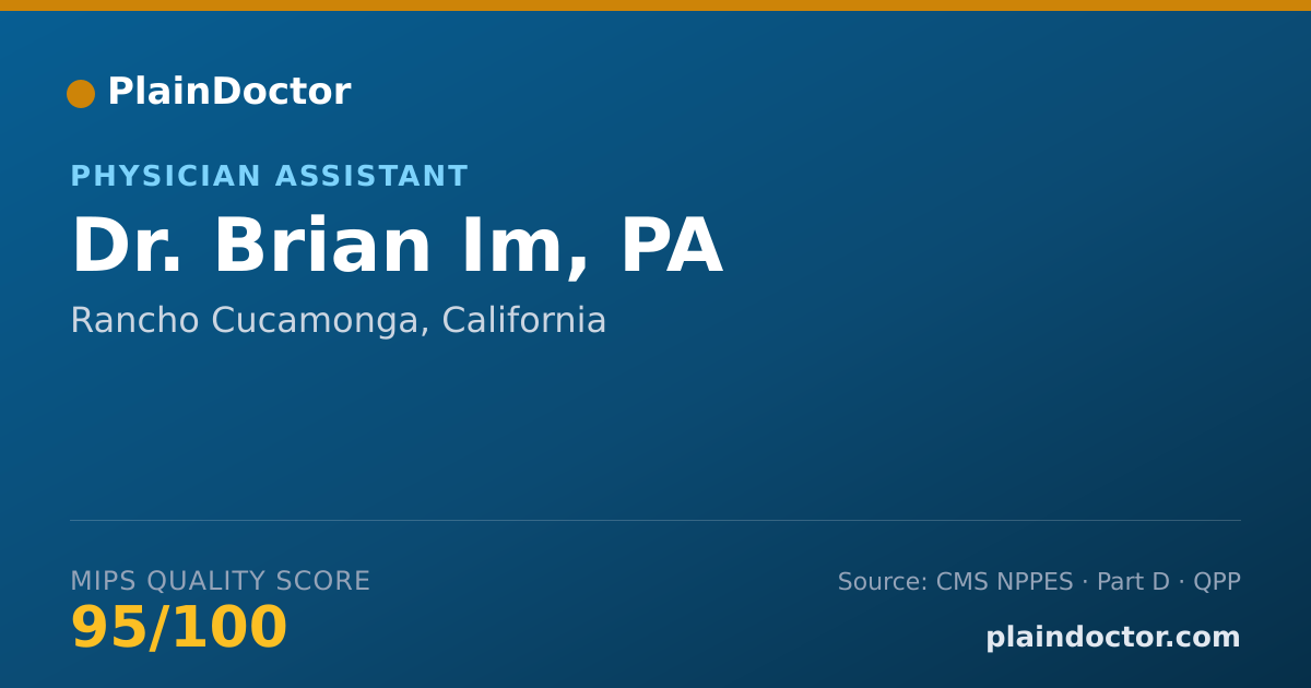 Shareable card for Brian Im, PA - Physician Assistant, Rancho Cucamonga, CA