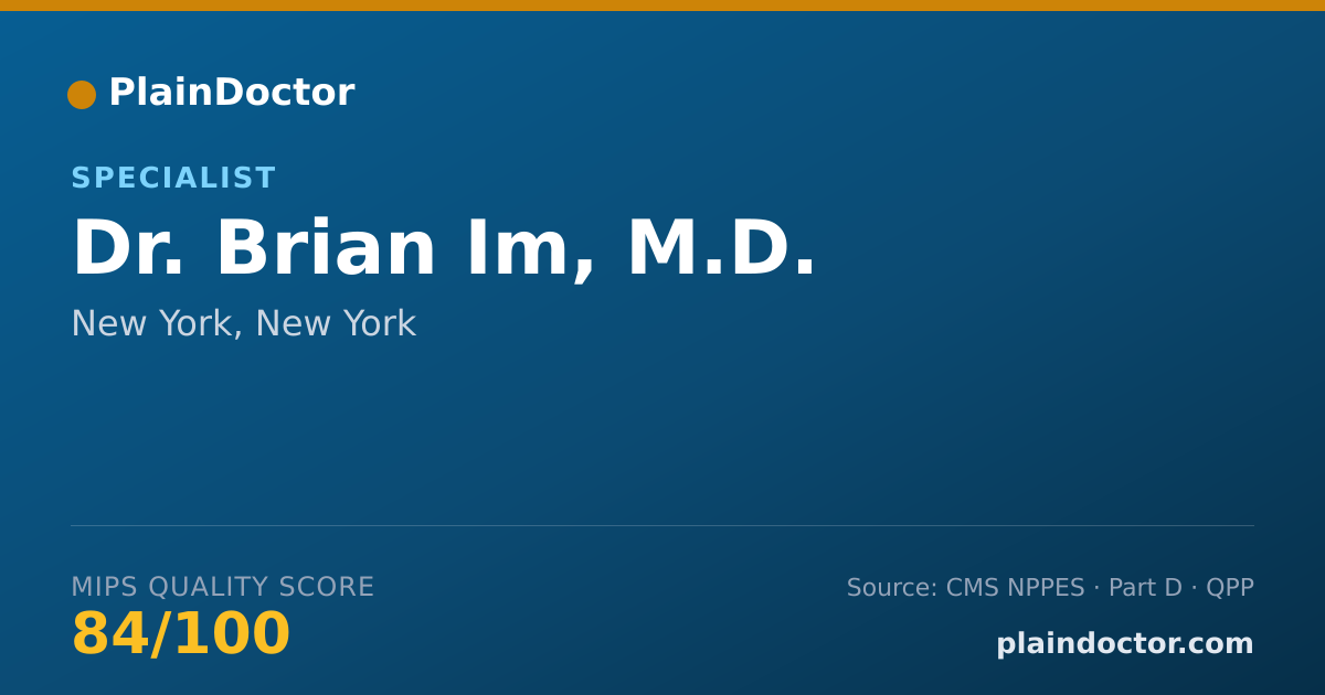 Shareable card for Brian Im, M.D. - Specialist, New York, NY