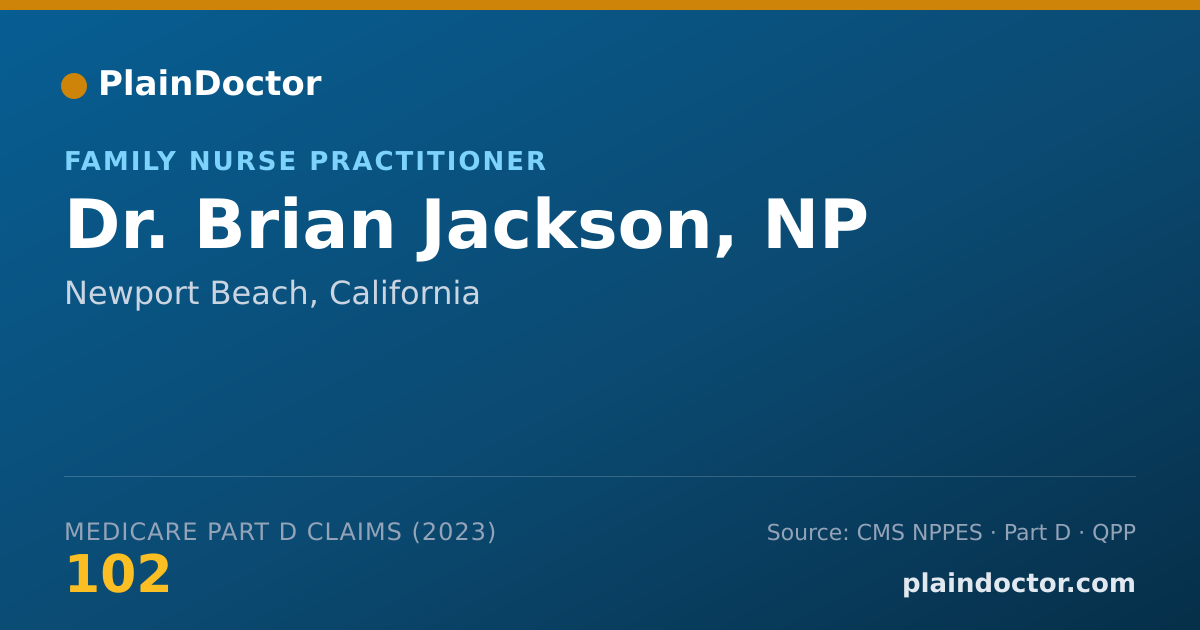 Shareable card for Brian Jackson, NP - Family Nurse Practitioner, Newport Beach, CA