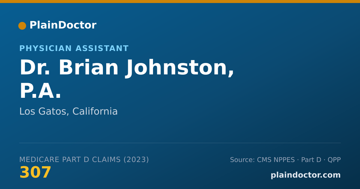 Shareable card for Brian Johnston, P.A. - Physician Assistant, Los Gatos, CA