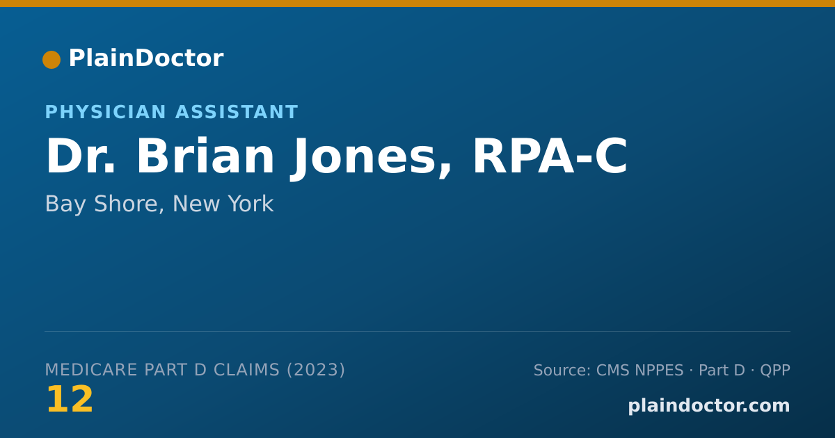 Shareable card for Brian Jones, RPA-C - Physician Assistant, Bay Shore, NY
