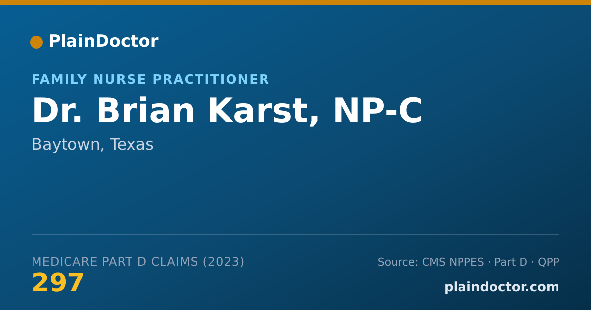 Shareable card for Brian Karst, NP-C - Family Nurse Practitioner, Baytown, TX