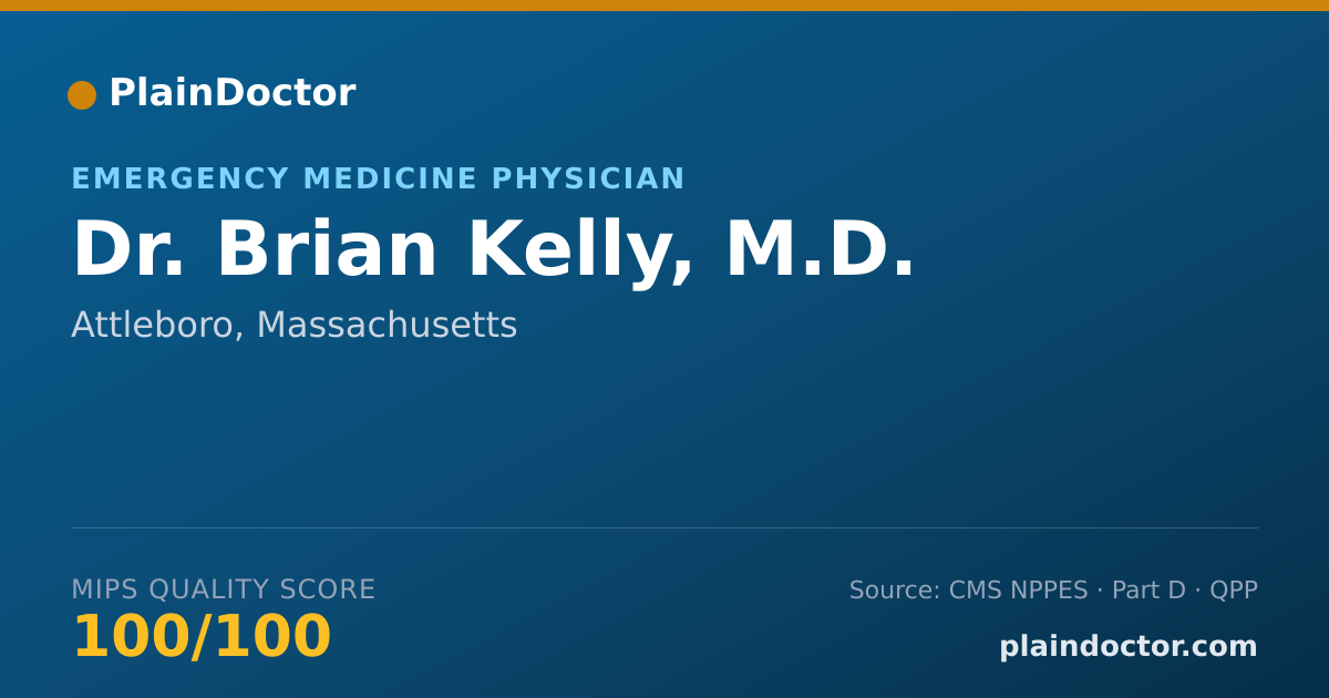 Shareable card for Brian Kelly, M.D. - Emergency Medicine Physician, Attleboro, MA
