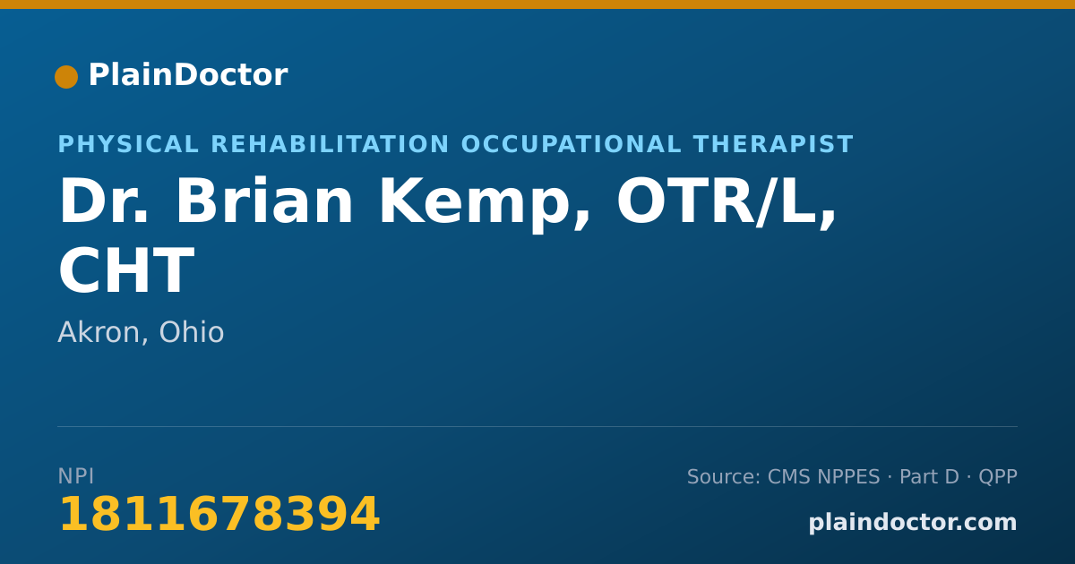 Shareable card for Brian Kemp, OTR/L, CHT - Physical Rehabilitation Occupational Therapist, Akron, OH