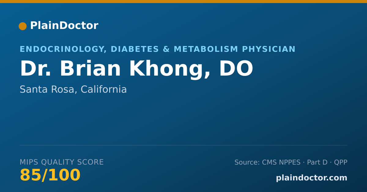 Shareable card for Brian Khong, DO - Endocrinology, Diabetes & Metabolism Physician, Santa Rosa, CA