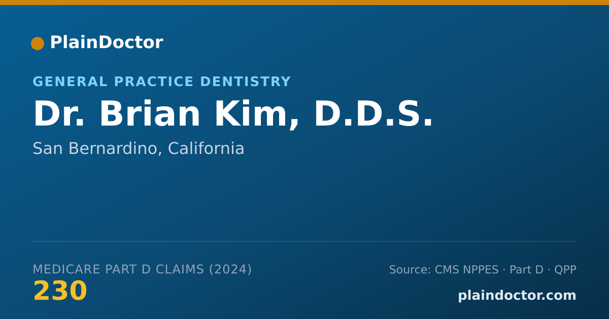 Shareable card for Brian Kim, D.D.S. - General Practice Dentistry, San Bernardino, CA