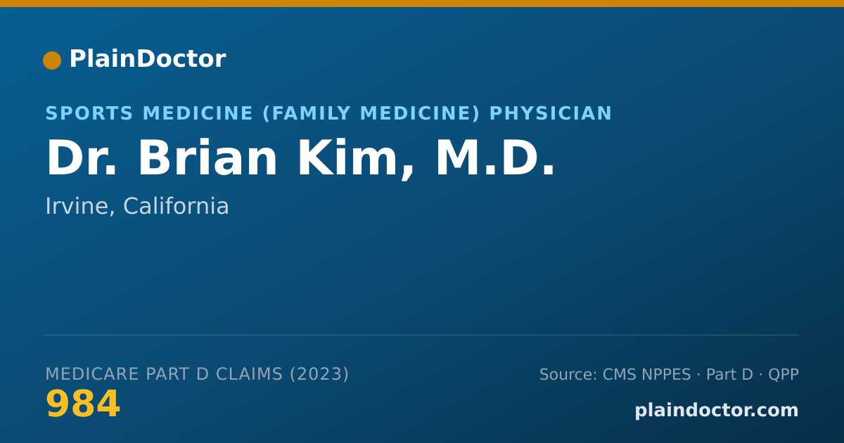 Shareable card for Brian Kim, M.D. - Sports Medicine (Family Medicine) Physician, Irvine, CA