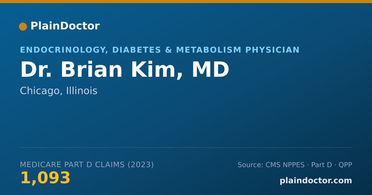 Shareable card for Brian Kim, MD - Endocrinology, Diabetes & Metabolism Physician, Chicago, IL