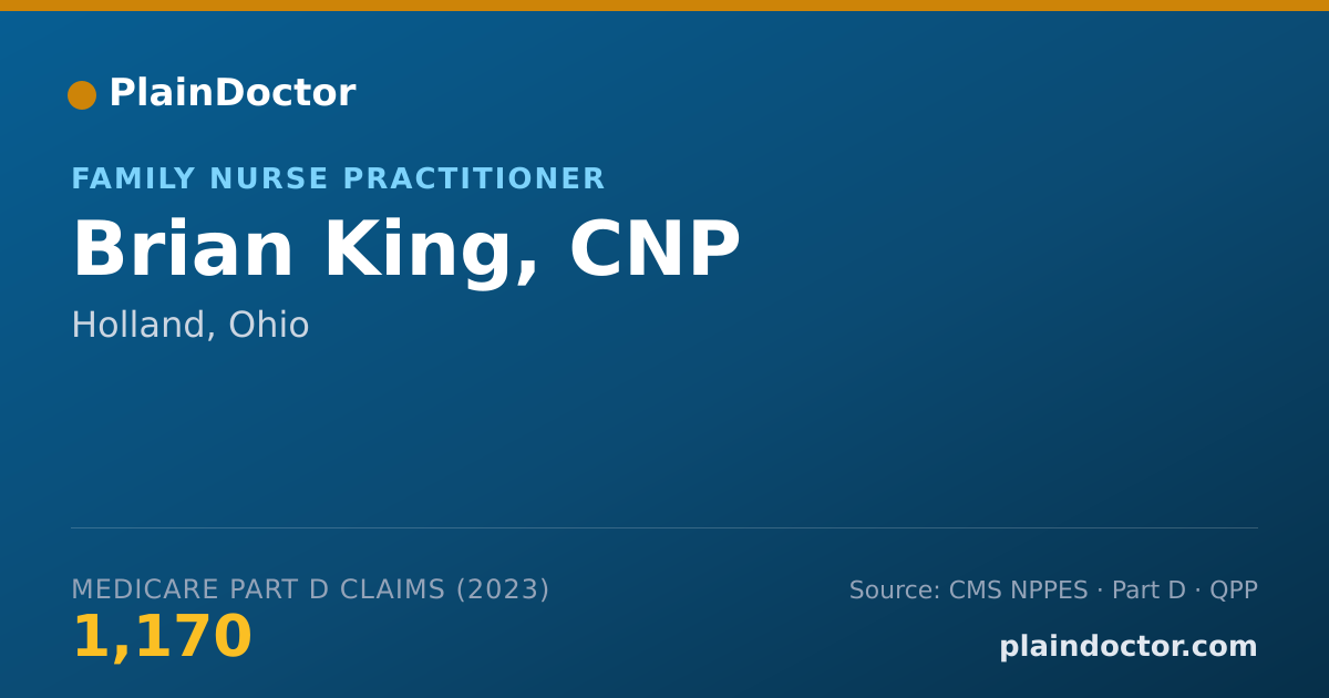 Shareable card for Brian King, CNP - Family Nurse Practitioner, Holland, OH