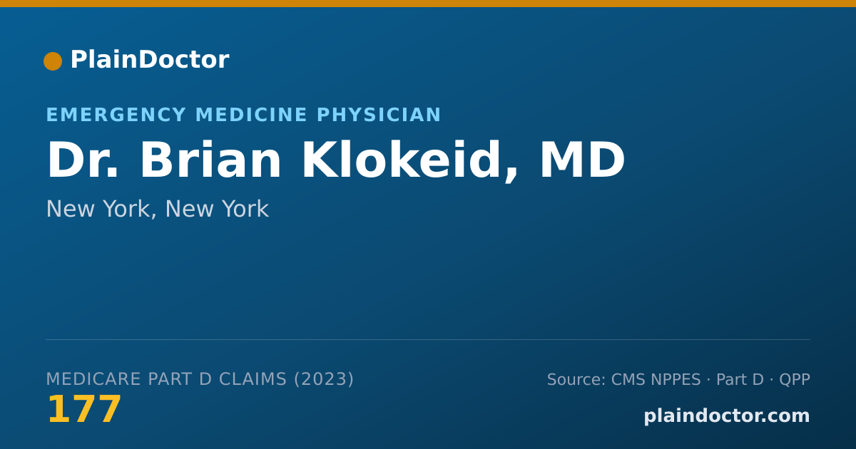 Shareable card for Brian Klokeid, MD - Emergency Medicine Physician, New York, NY