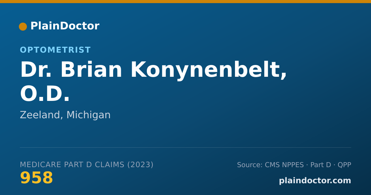 Shareable card for Brian Konynenbelt, O.D. - Optometrist, Zeeland, MI