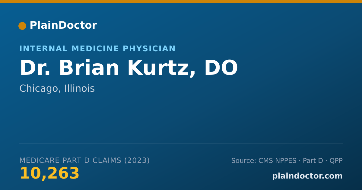 Shareable card for Brian Kurtz, DO - Internal Medicine Physician, Chicago, IL
