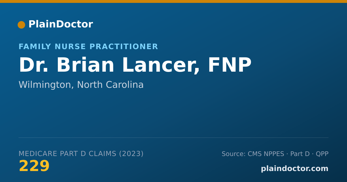 Shareable card for Brian Lancer, FNP - Family Nurse Practitioner, Wilmington, NC