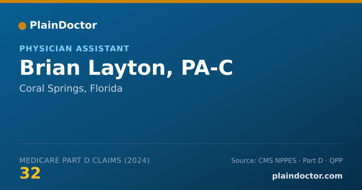 Shareable card for Brian Layton, PA-C - Orthopaedic Surgery of the Spine Physician, Coral Springs, FL