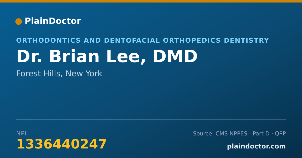 Shareable card for Brian Lee, DMD - Orthodontics and Dentofacial Orthopedics Dentistry, Forest Hills, NY