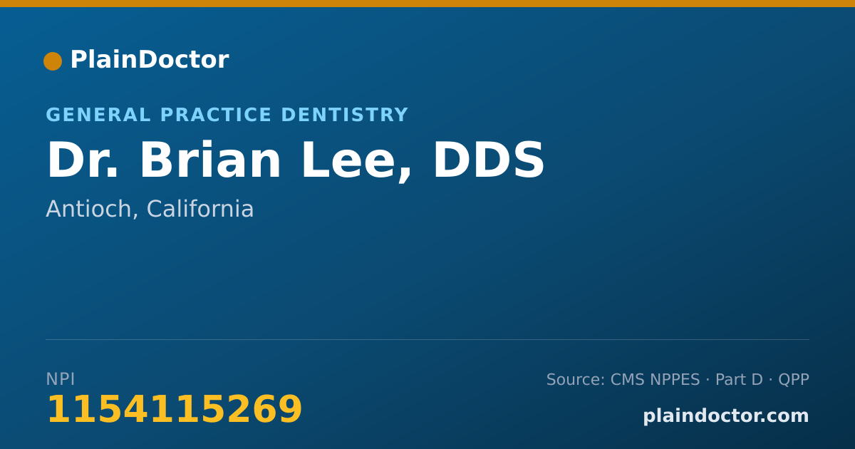 Shareable card for Brian Lee, DDS - General Practice Dentistry, Antioch, CA