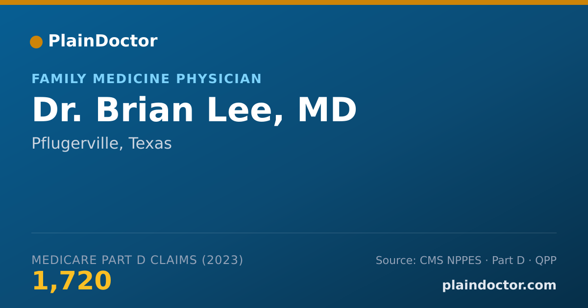 Shareable card for Brian Lee, MD - Family Medicine Physician, Pflugerville, TX