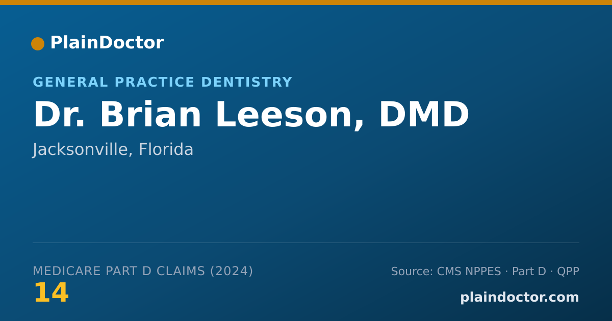 Shareable card for Brian Leeson, DMD - General Practice Dentistry, Jacksonville, FL