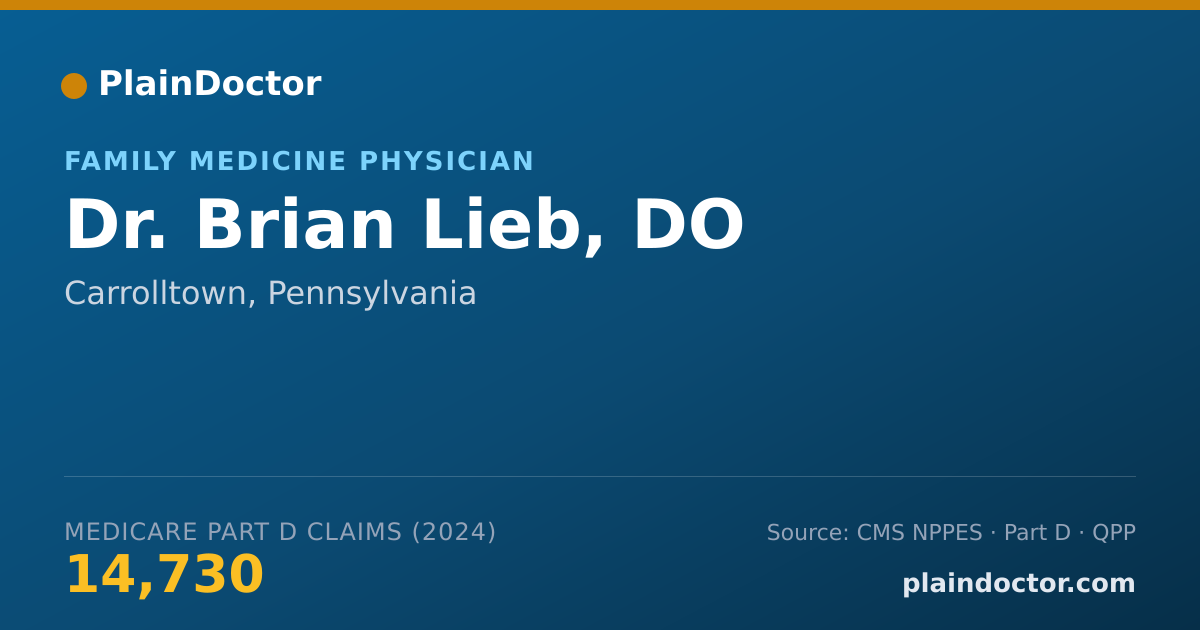 Shareable card for Brian Lieb, DO - Family Medicine Physician, Carrolltown, PA