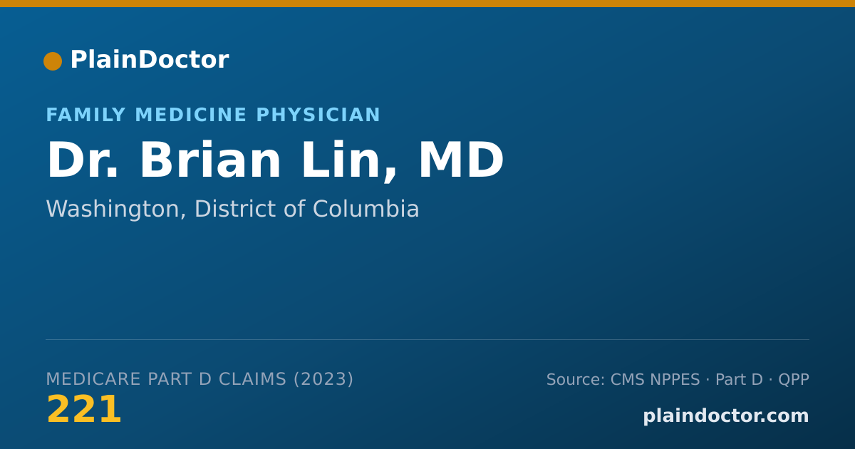 Shareable card for Brian Lin, MD - Family Medicine Physician, Washington, DC