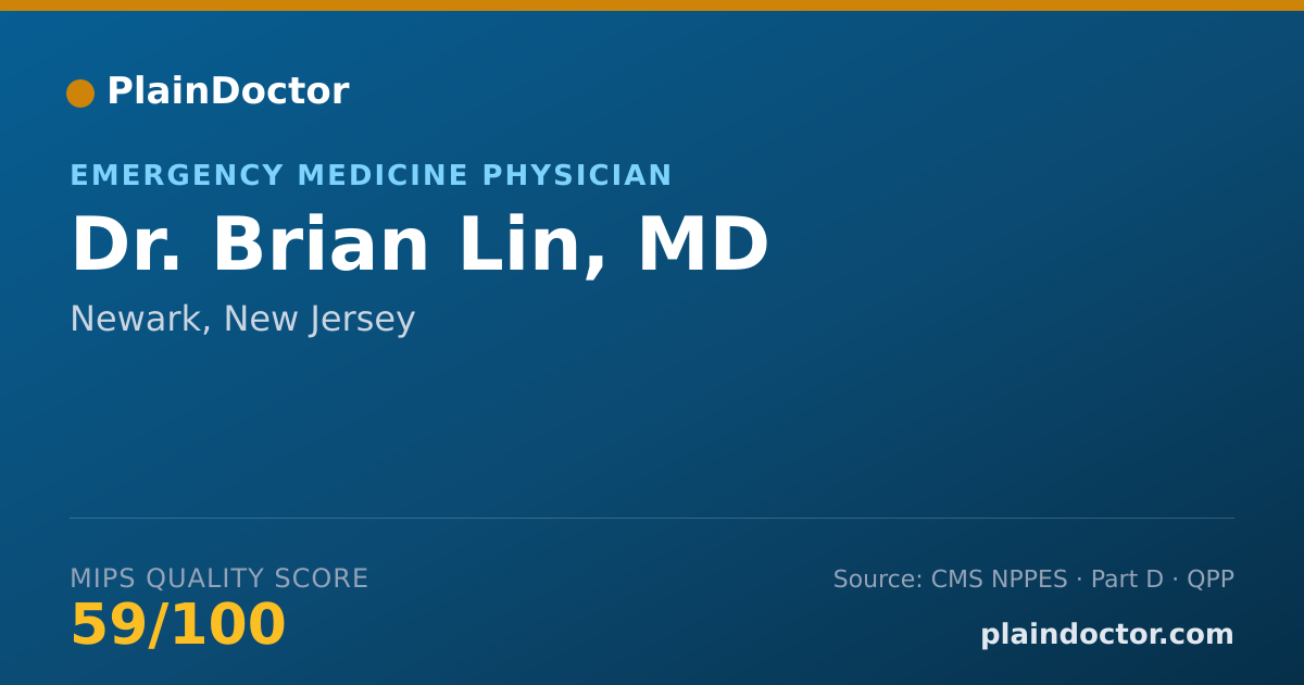 Shareable card for Brian Lin, MD - Emergency Medicine Physician, Newark, NJ