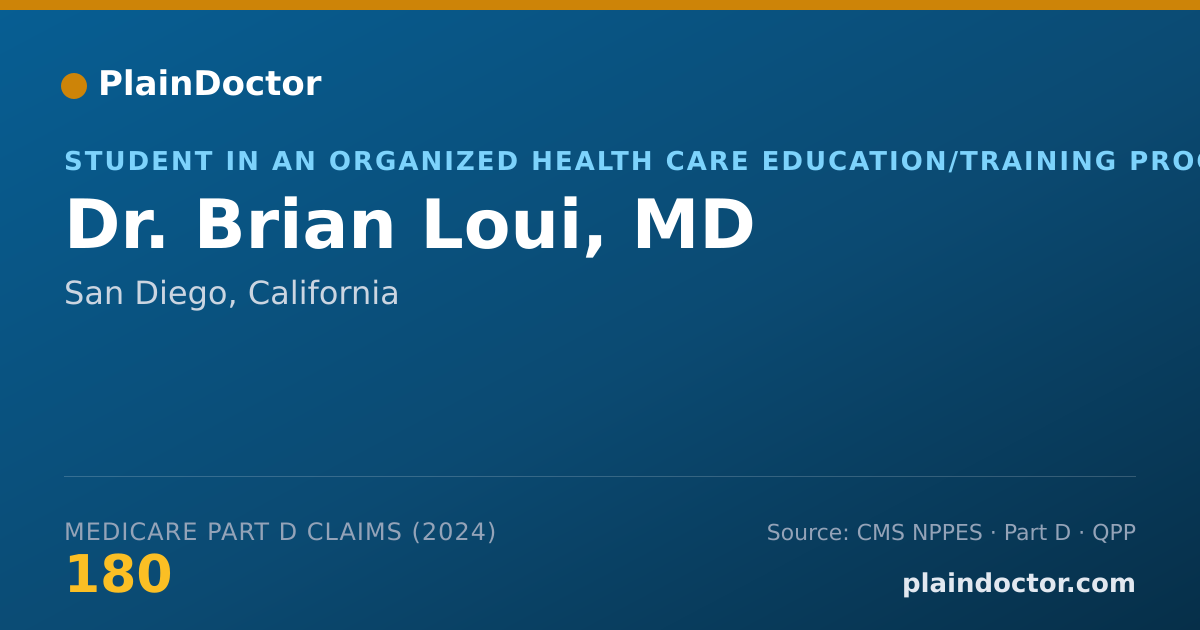 Shareable card for Brian Loui, MD - Student in an Organized Health Care Education/Training Program, San Diego, CA