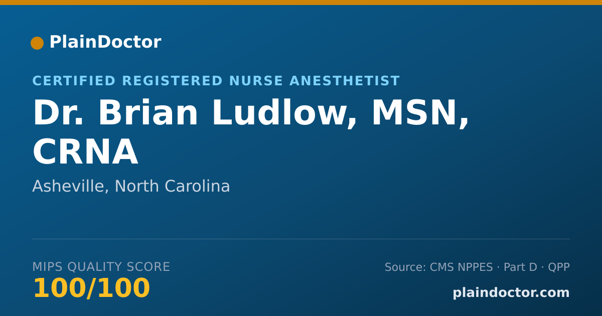 Shareable card for Brian Ludlow, MSN, CRNA - Certified Registered Nurse Anesthetist, Asheville, NC