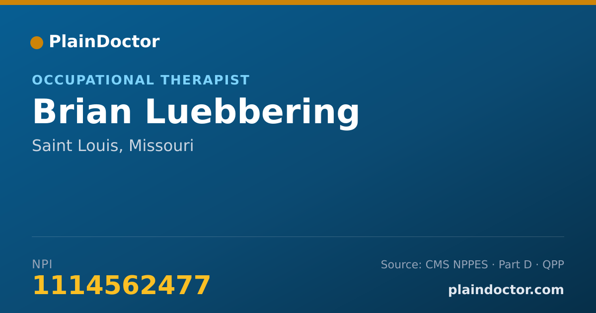 Shareable card for Brian Luebbering - Occupational Therapist, Saint Louis, MO