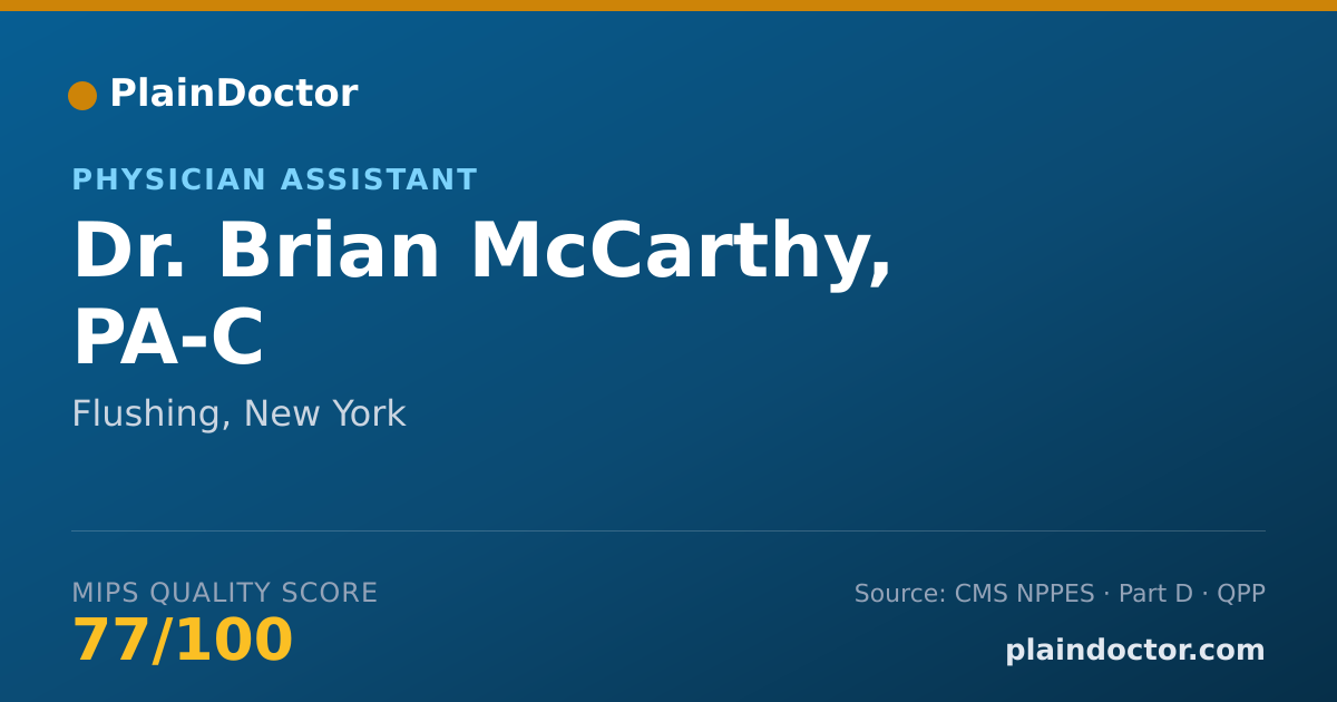 Shareable card for Brian McCarthy, PA-C - Physician Assistant, Flushing, NY