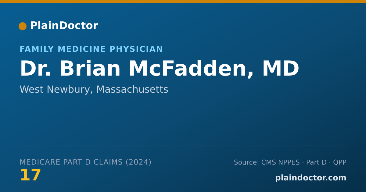 Shareable card for Brian McFadden, MD - Family Medicine Physician, West Newbury, MA