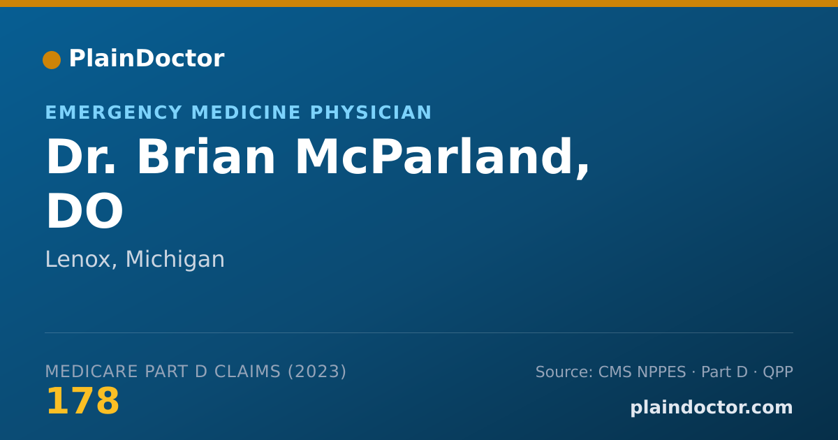 Shareable card for Brian McParland, DO - Emergency Medicine Physician, Lenox, MI